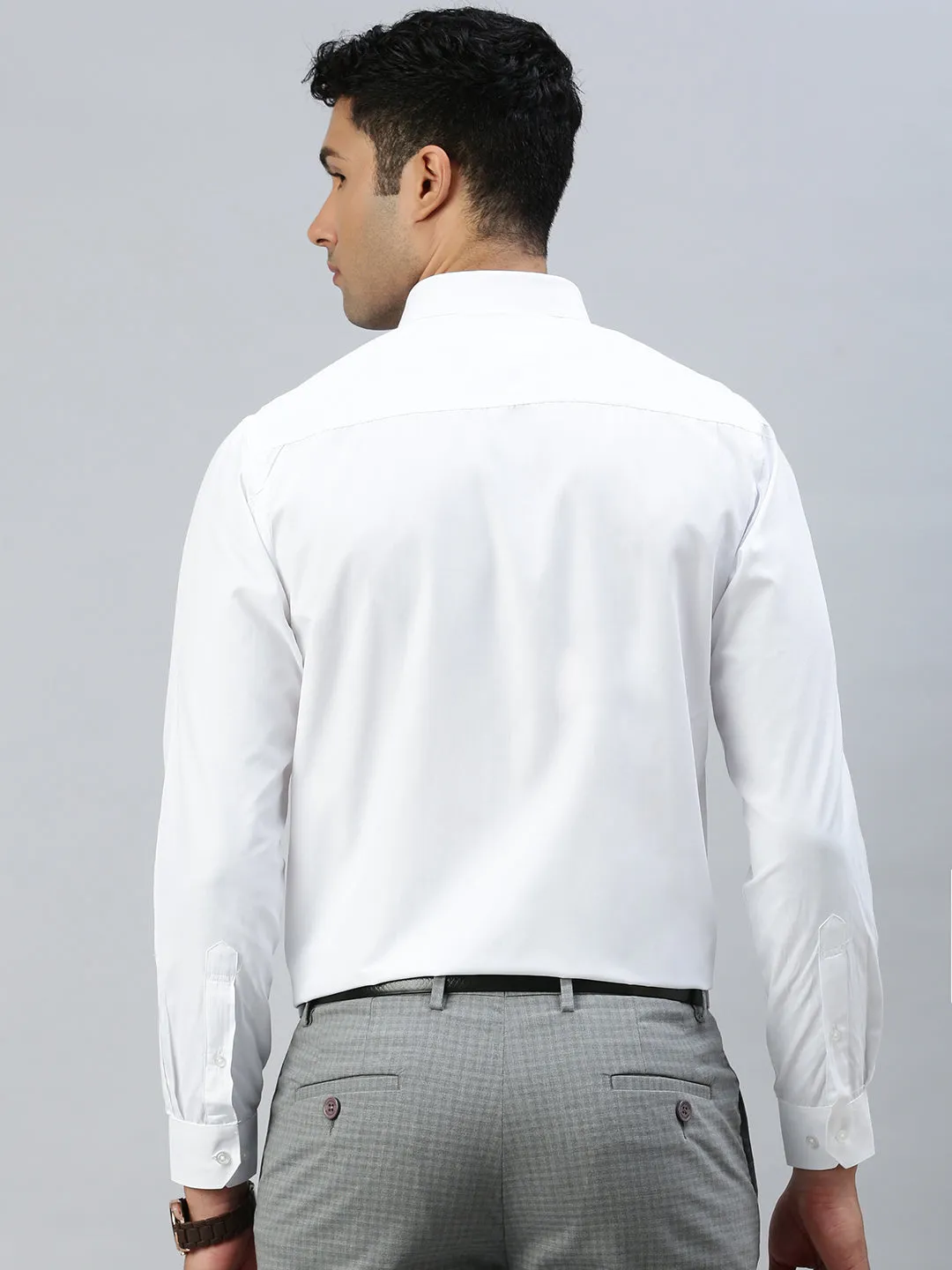 Men Cotton Rich Formal White Shirt Plus Size