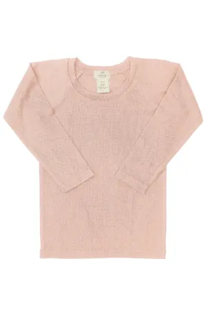 MERINO LIGHT KNITTED T-SHIRT LS - OLD ROSE