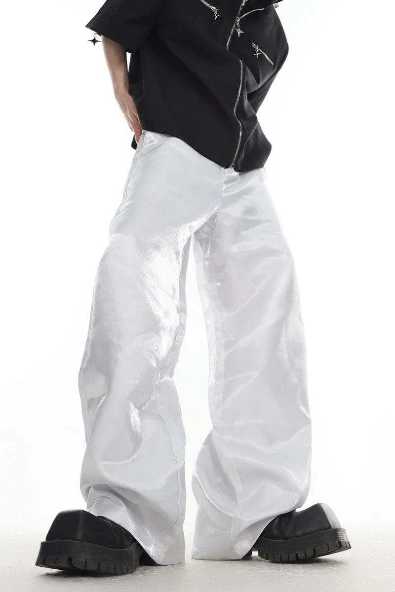 Metallic Reflective Relaxed Fit Pants