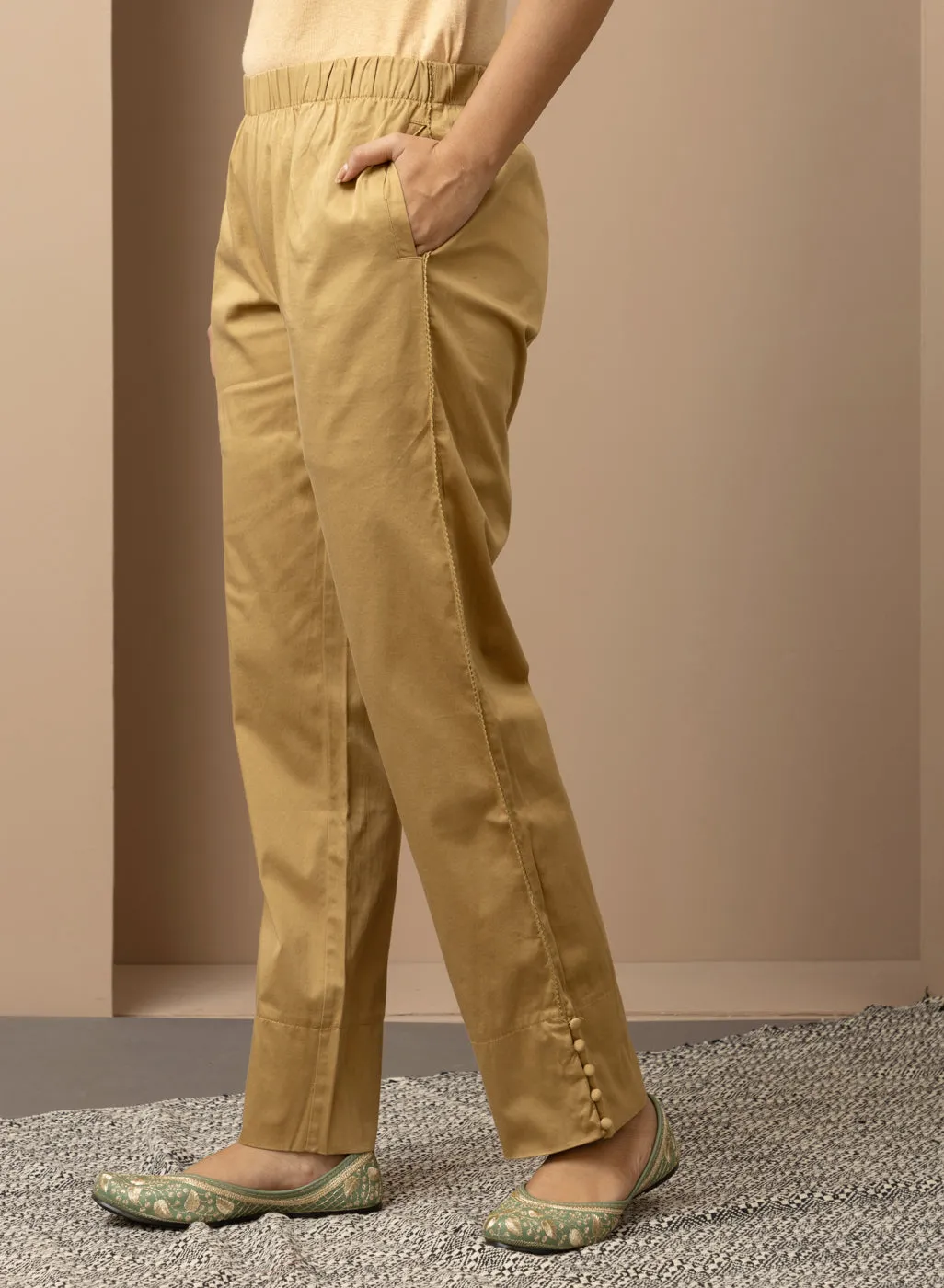 Mia Golden Relaxed Fit Pants for Women