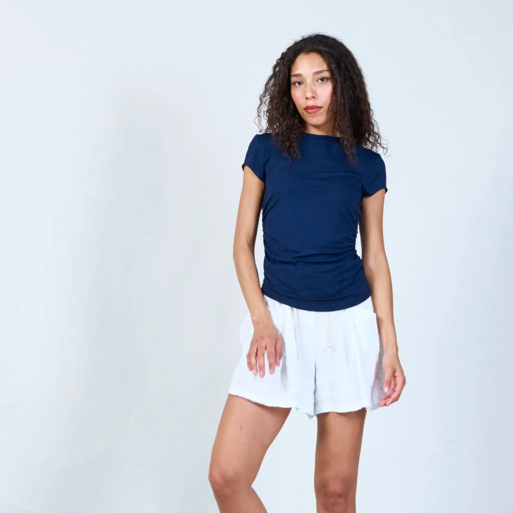 Modern draped side t-shirt wholesale