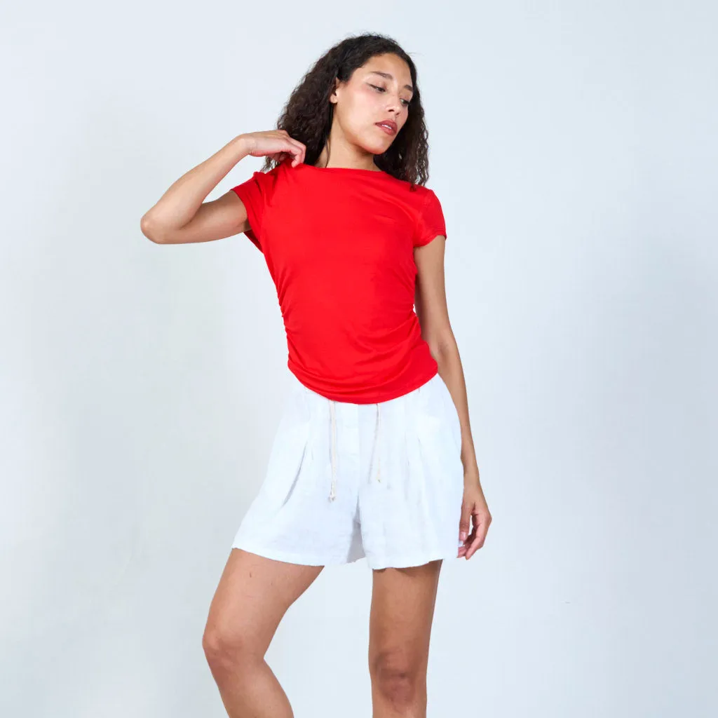 Modern draped side t-shirt wholesale