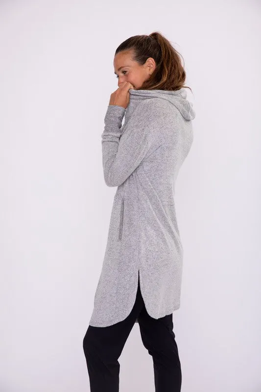 Mono B Two Tone Gray Super Soft Lightweight Cardigan