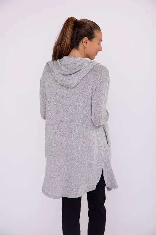 Mono B Two Tone Gray Super Soft Lightweight Cardigan