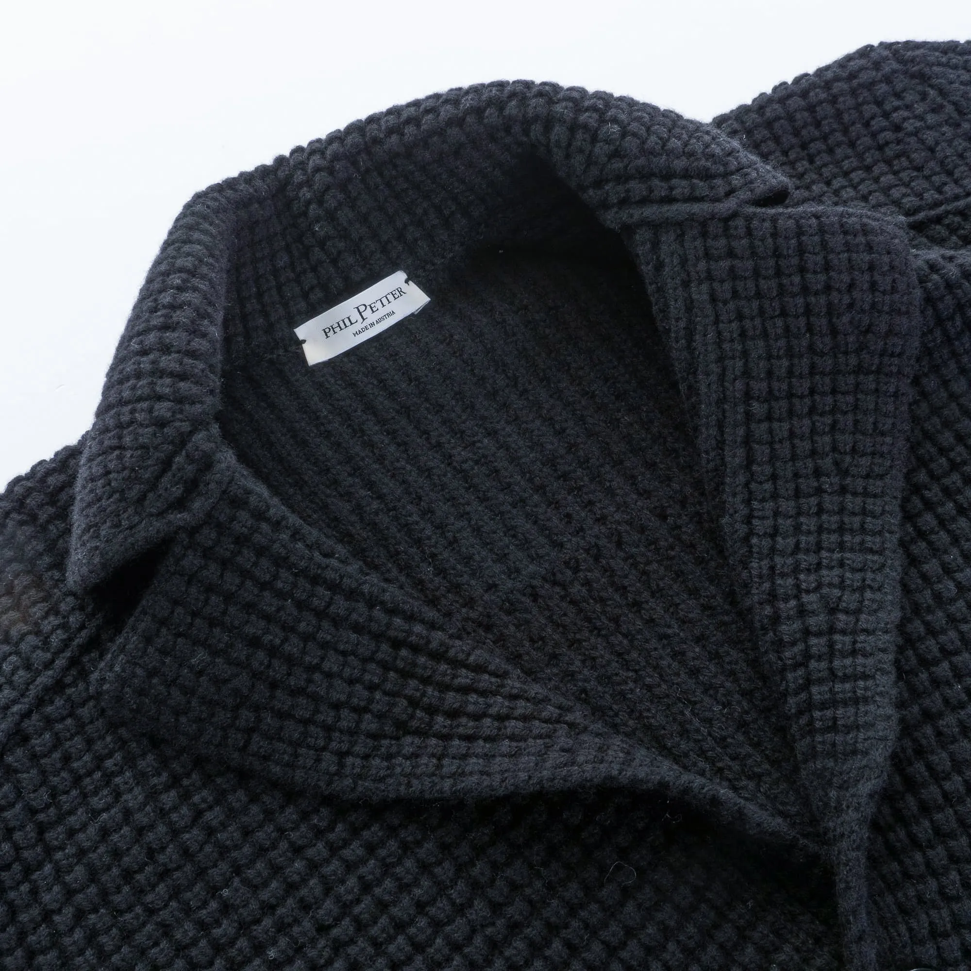 Navy Blue Wool-Cashmere Sakko Sweater Jacket - Phil Petter