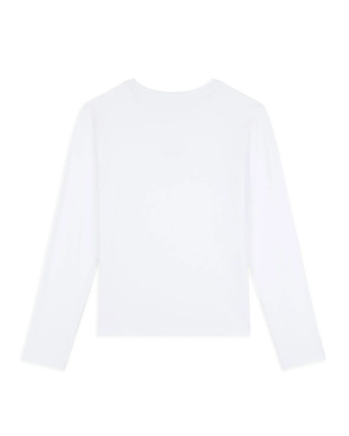 Organic Cotton Tonal Embroidered Logo Long Sleeve T-Shirt - White