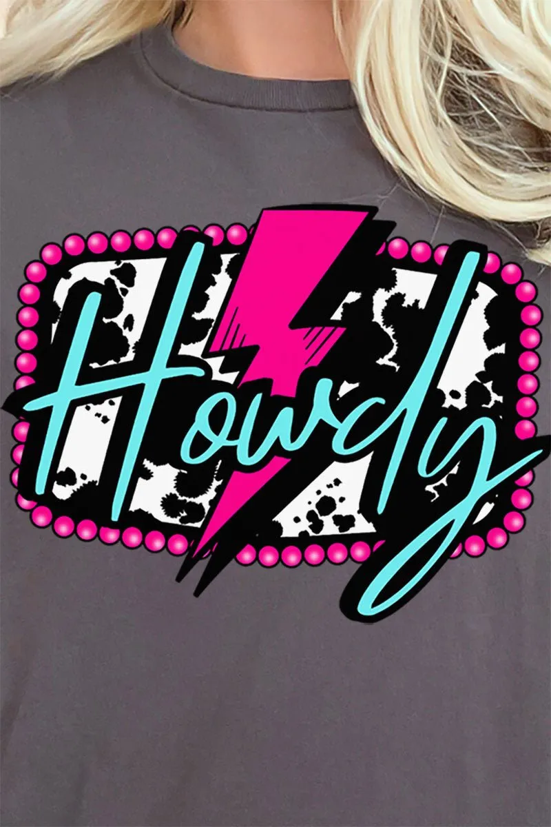 Pink Howdy Lightning Short Sleeve Relaxed Fit T-Shirt