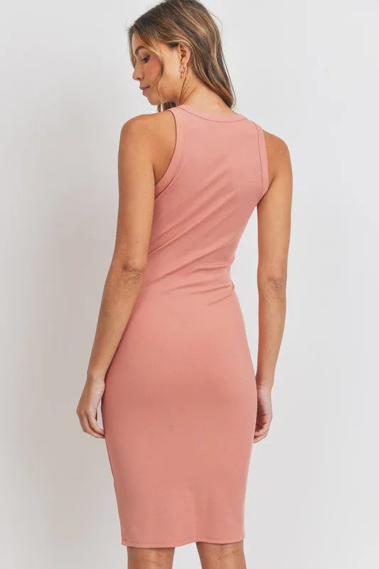 Pink Sleeveless Skinny Dress