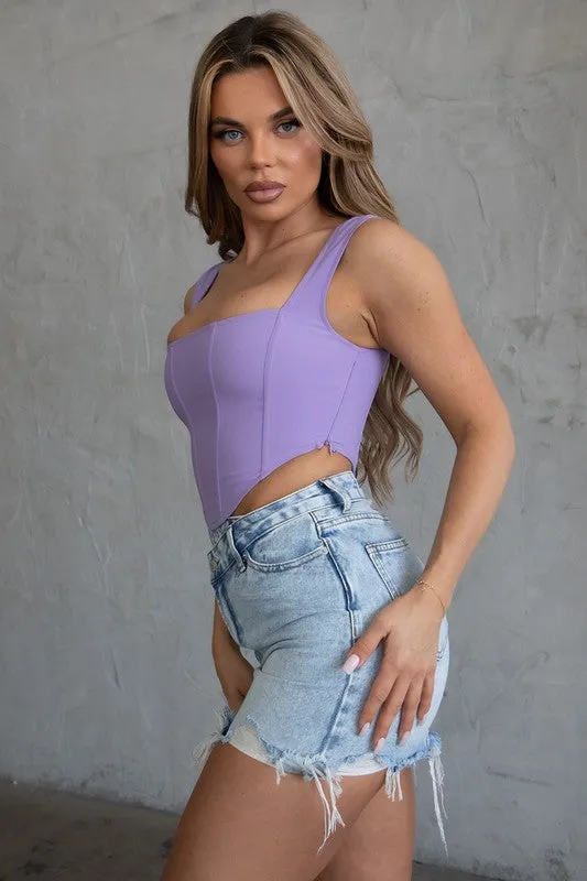 Purple Bengalin Corset Top