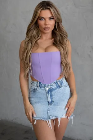 Purple Bengalin Corset Top