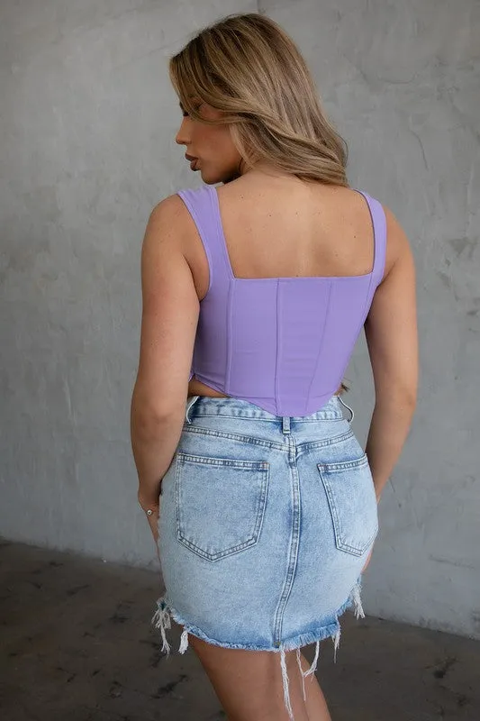 Purple Bengalin Corset Top