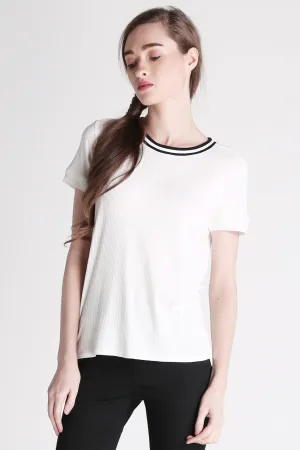  Relaxed Fit Ringer Tee in Rayon