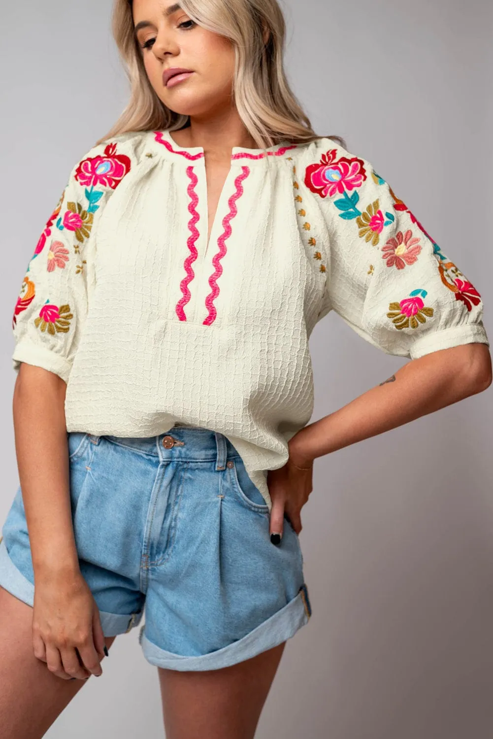 SALE - Waverly Embroidered Blouse | Size Small