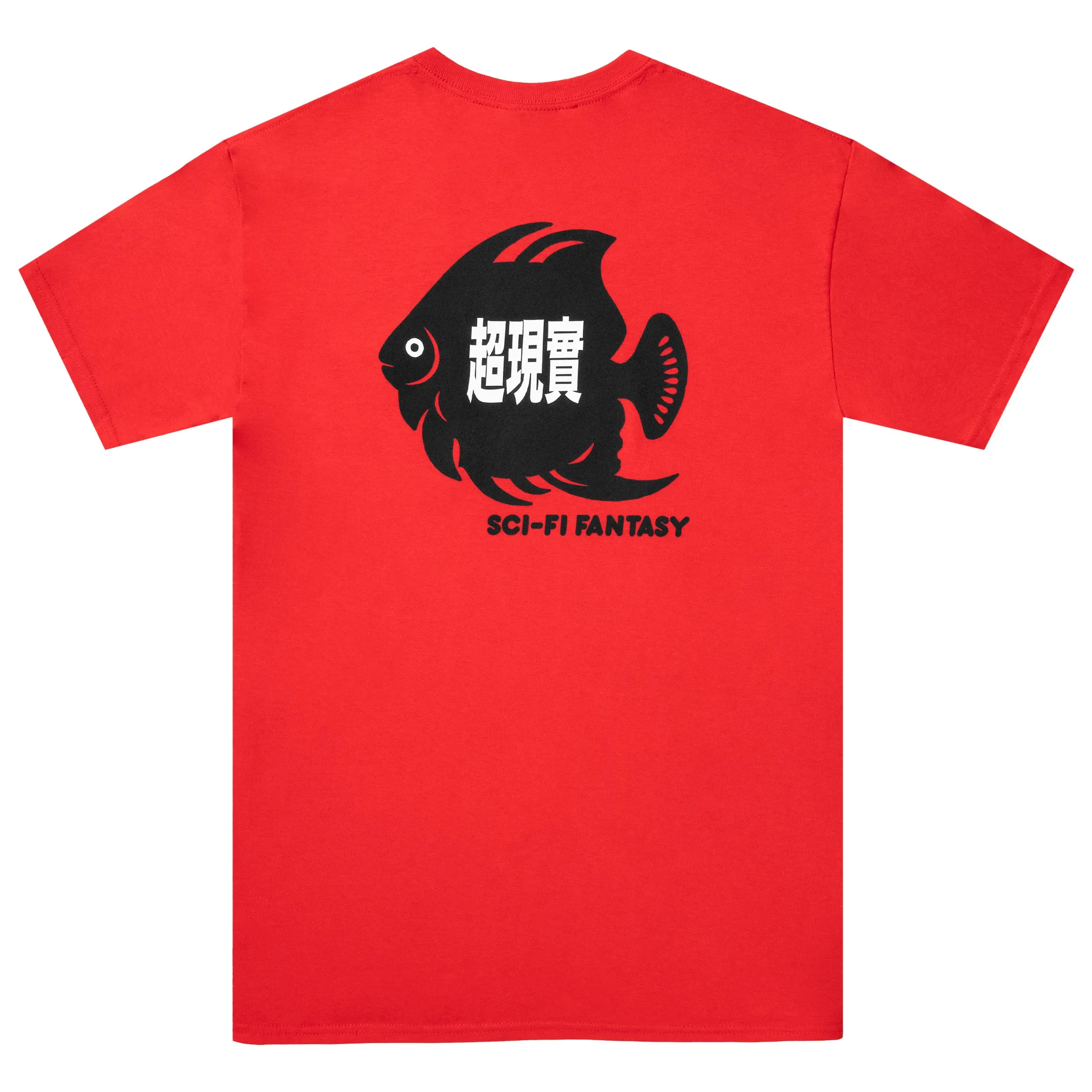 Sci-Fi Fantasy Fish Pocket Tee Red