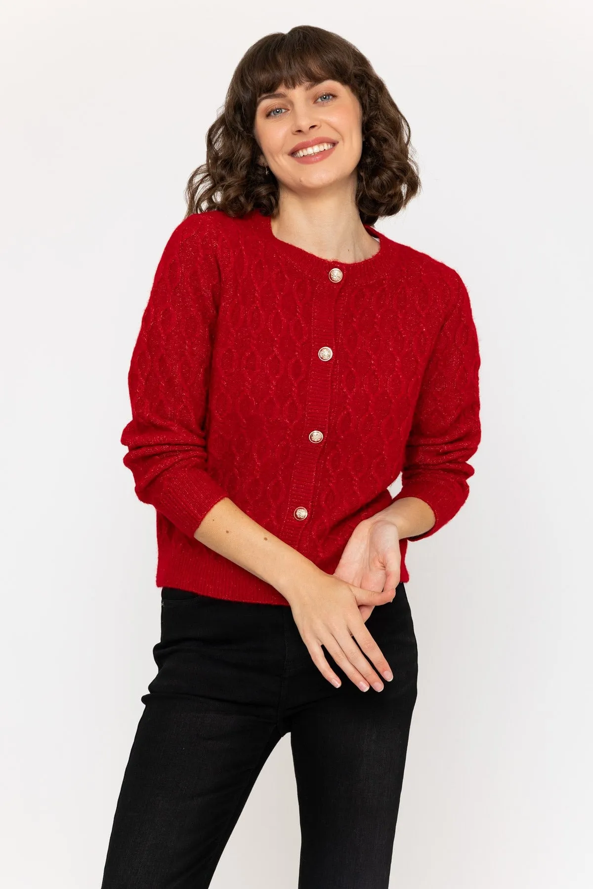 Soft Touch Cardigan in Red