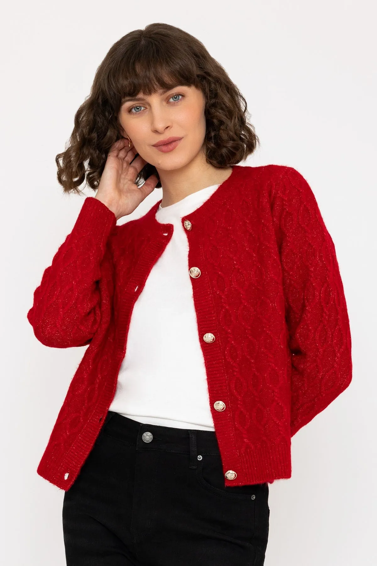 Soft Touch Cardigan in Red