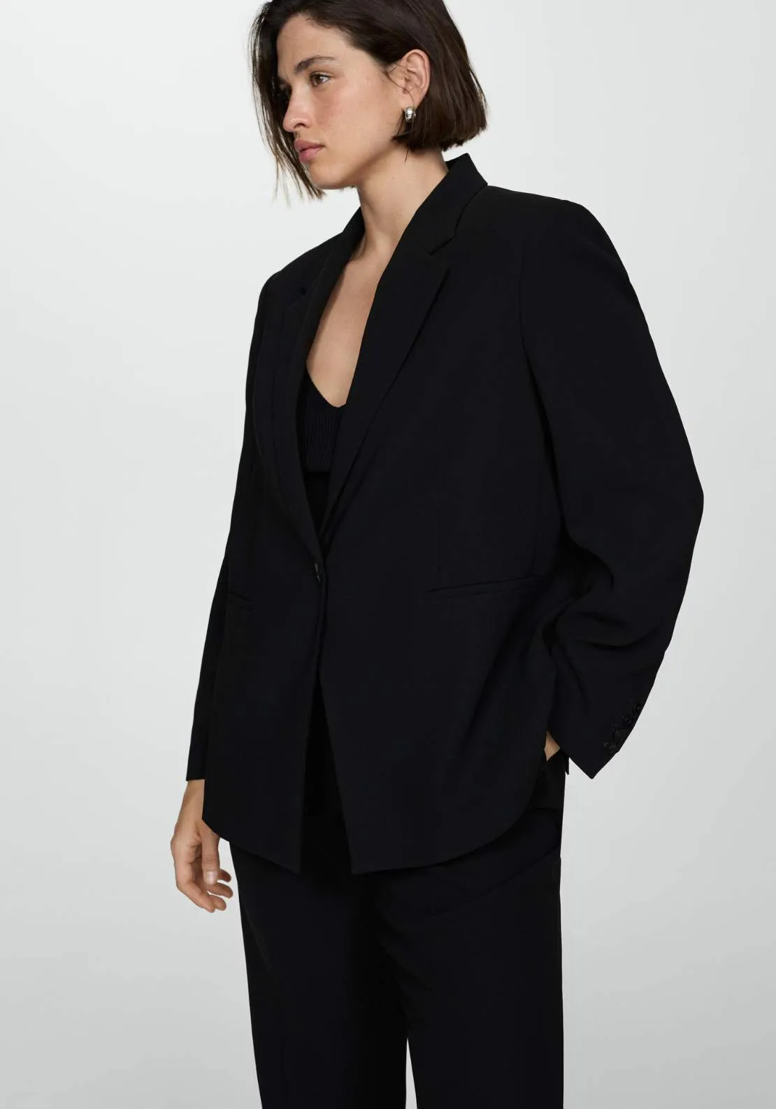 Straight-fit suit jacket - Black