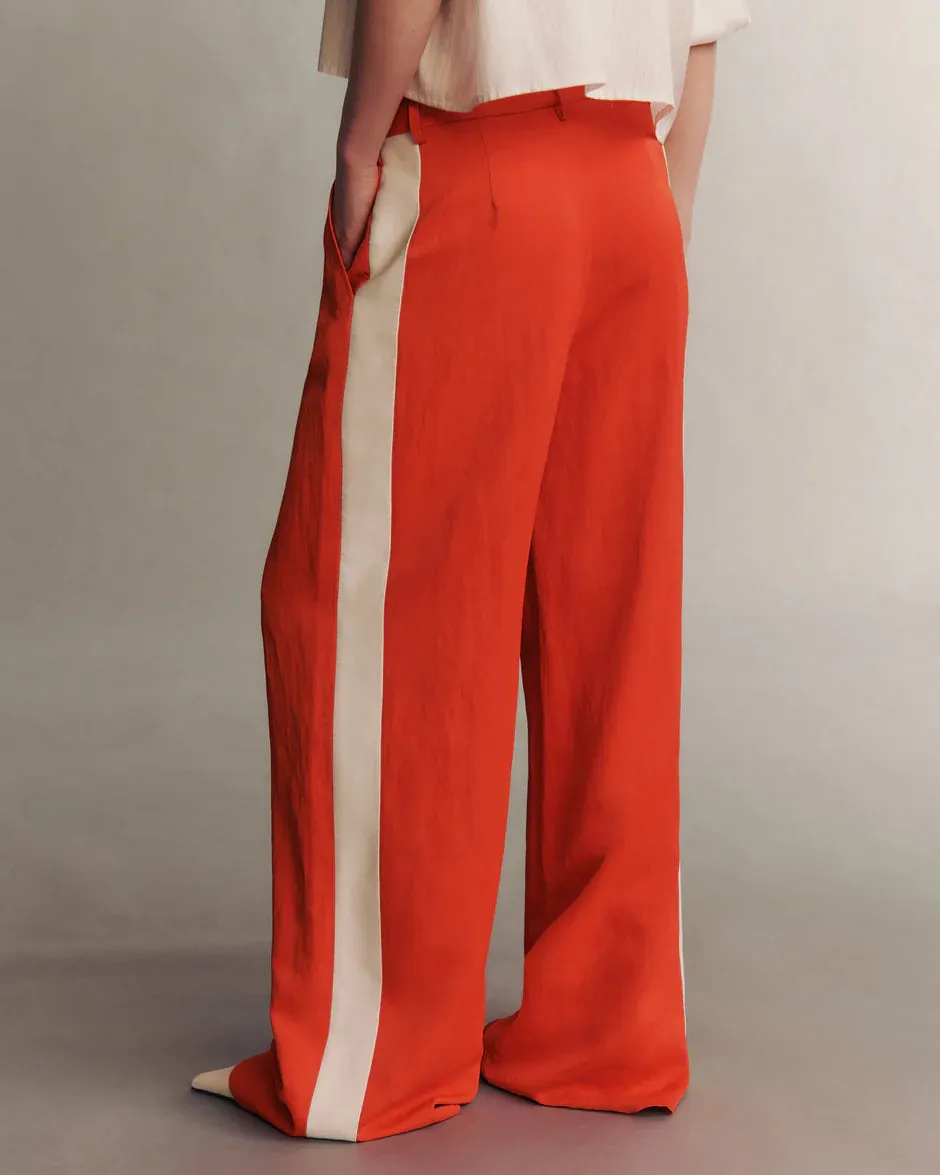 Sulivan Pant with Tux Stripe cherry tomato and bone