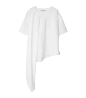 T-Shirt with Side Draping White