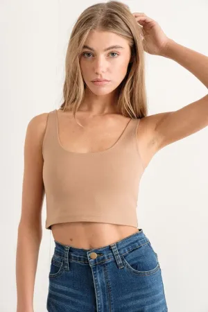 Taupe Ponte Crop Top