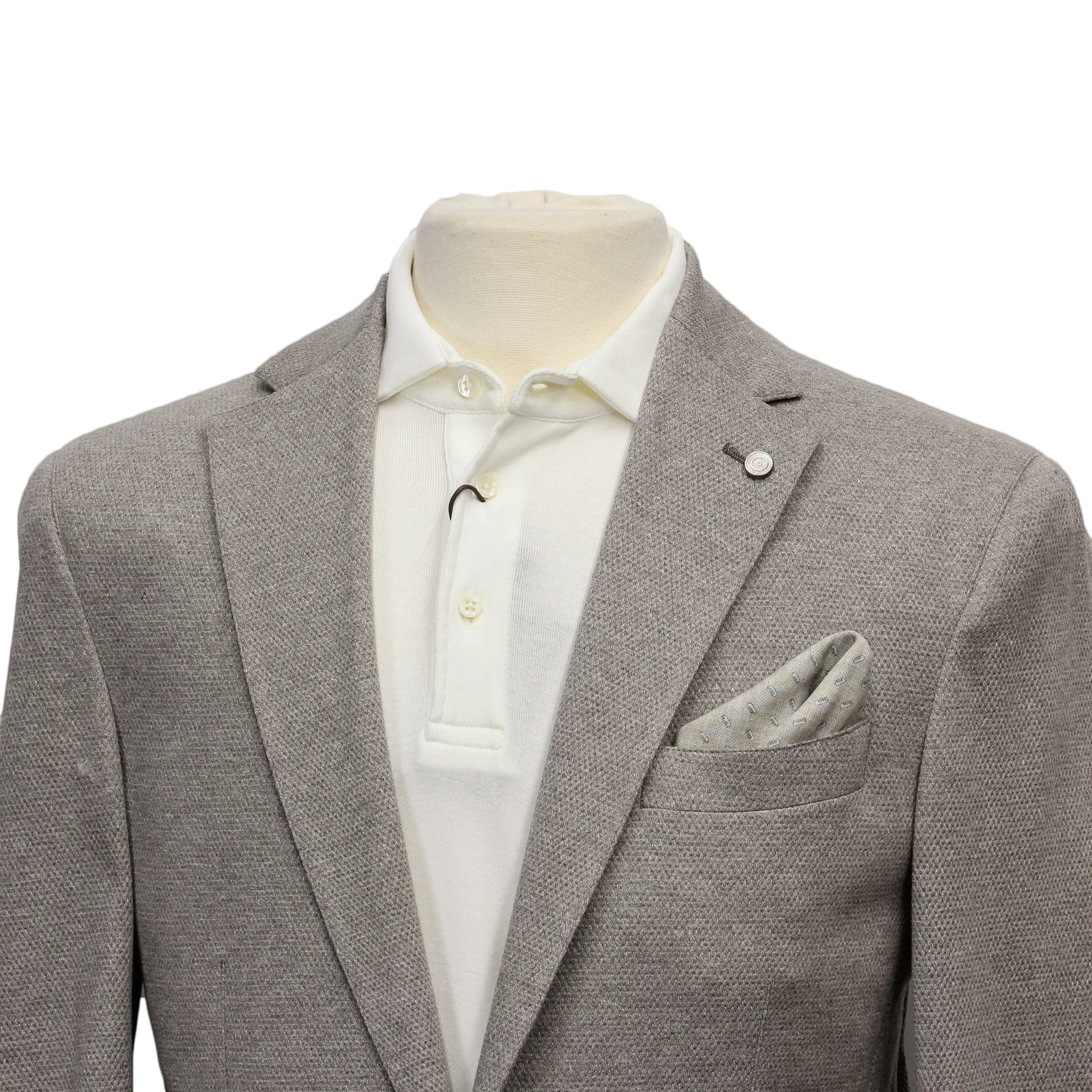 Taupe Woven Knit Eames Unconstructed Contemporary Fit Cotton-Linen Sport Jacket - Jack Victor