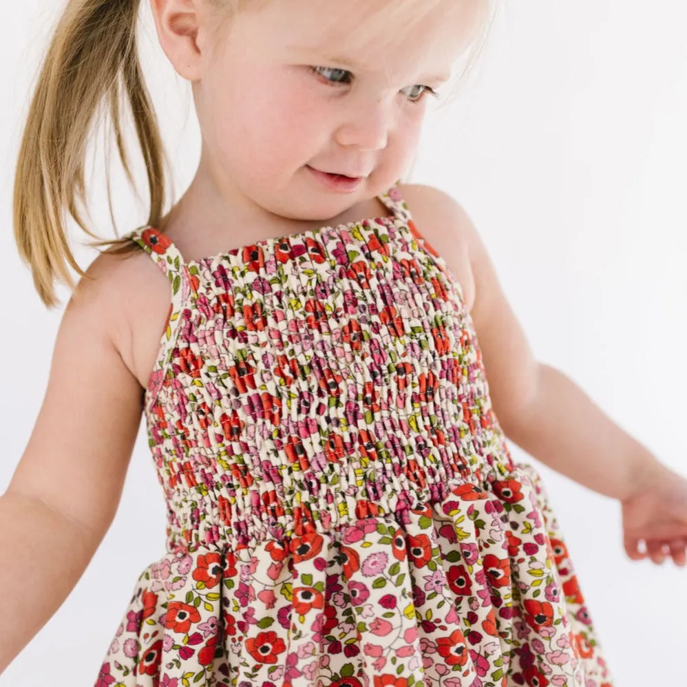 The Baby Smocked Dress in Poppy Floral