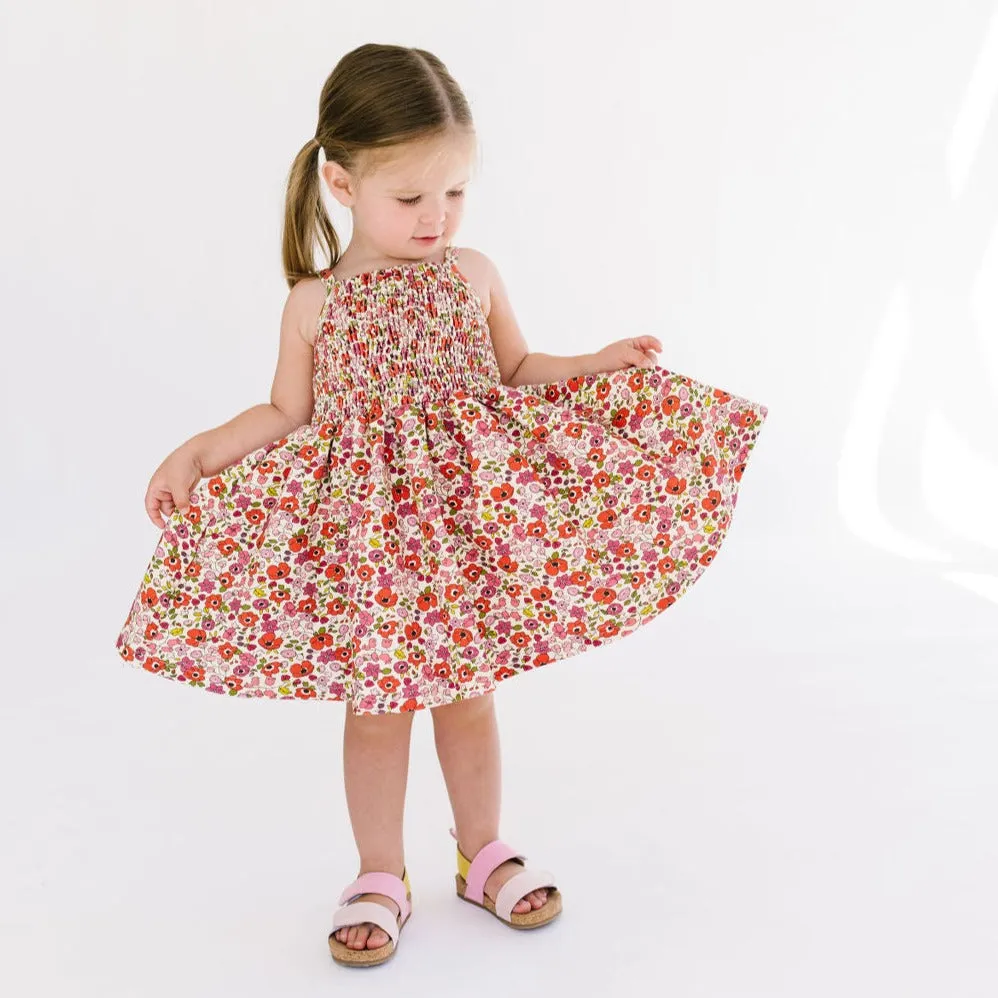 The Baby Smocked Dress in Poppy Floral