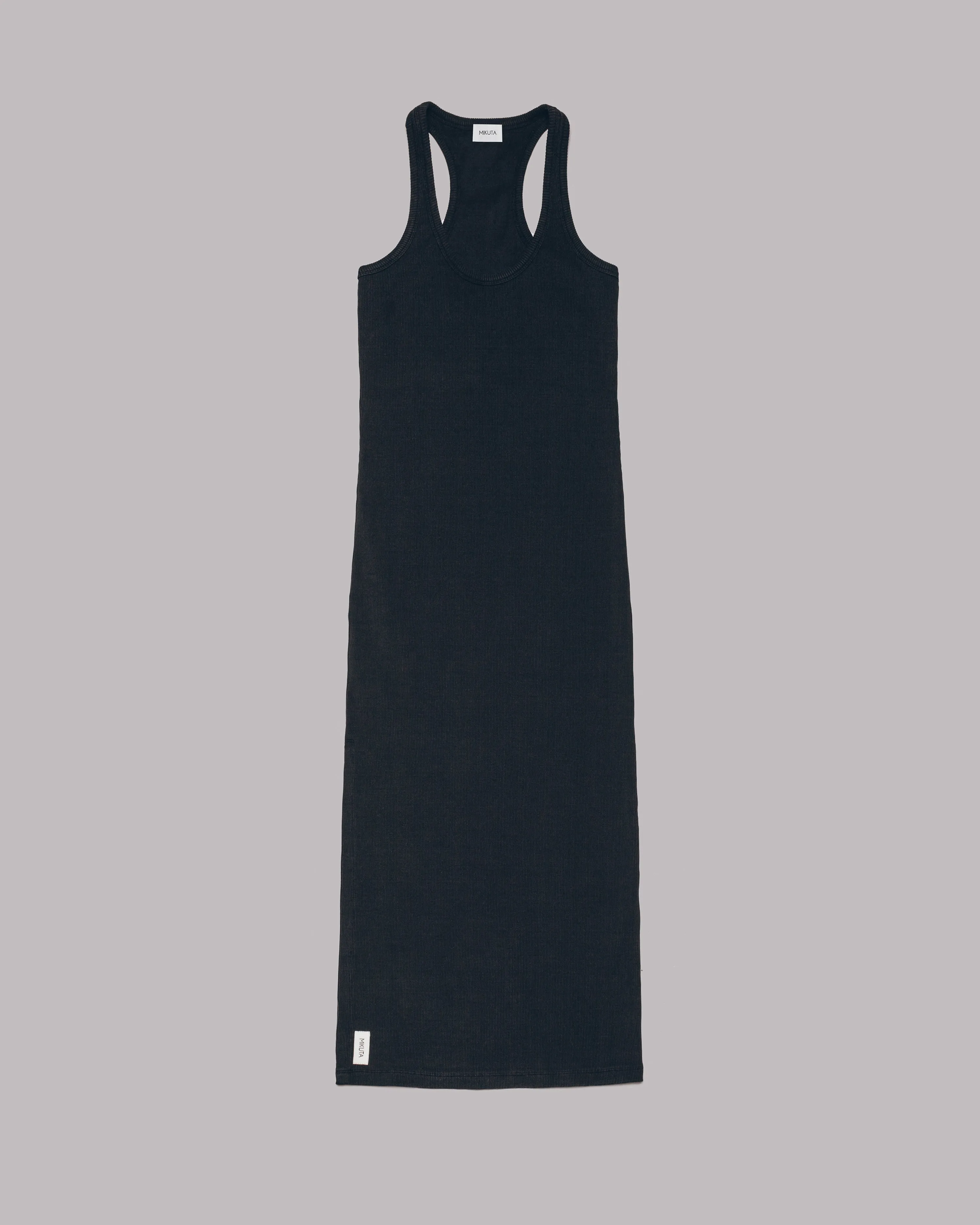 The Black Ribbed Tank Dress