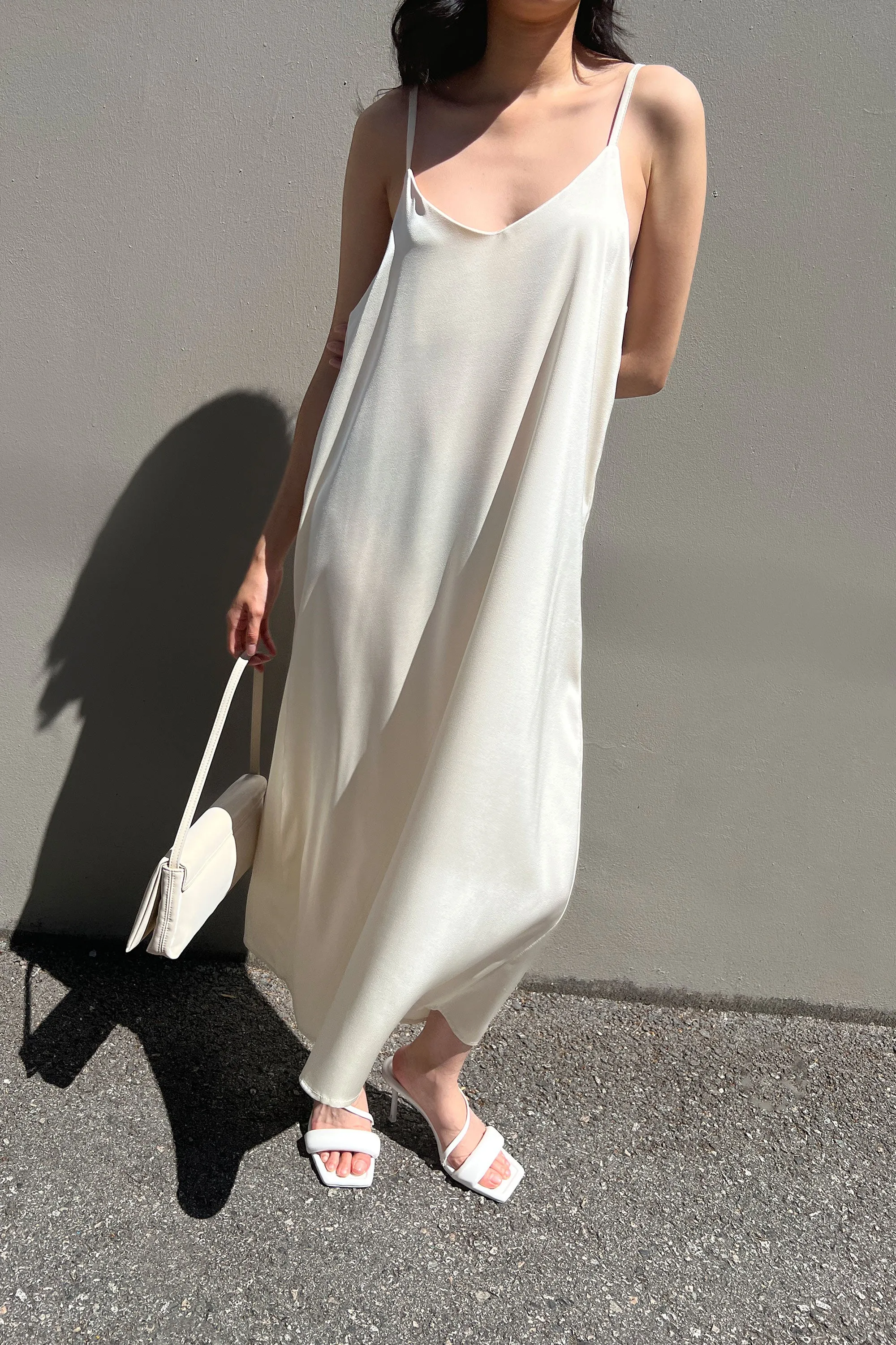 THIN STRAP MIDI DRESS