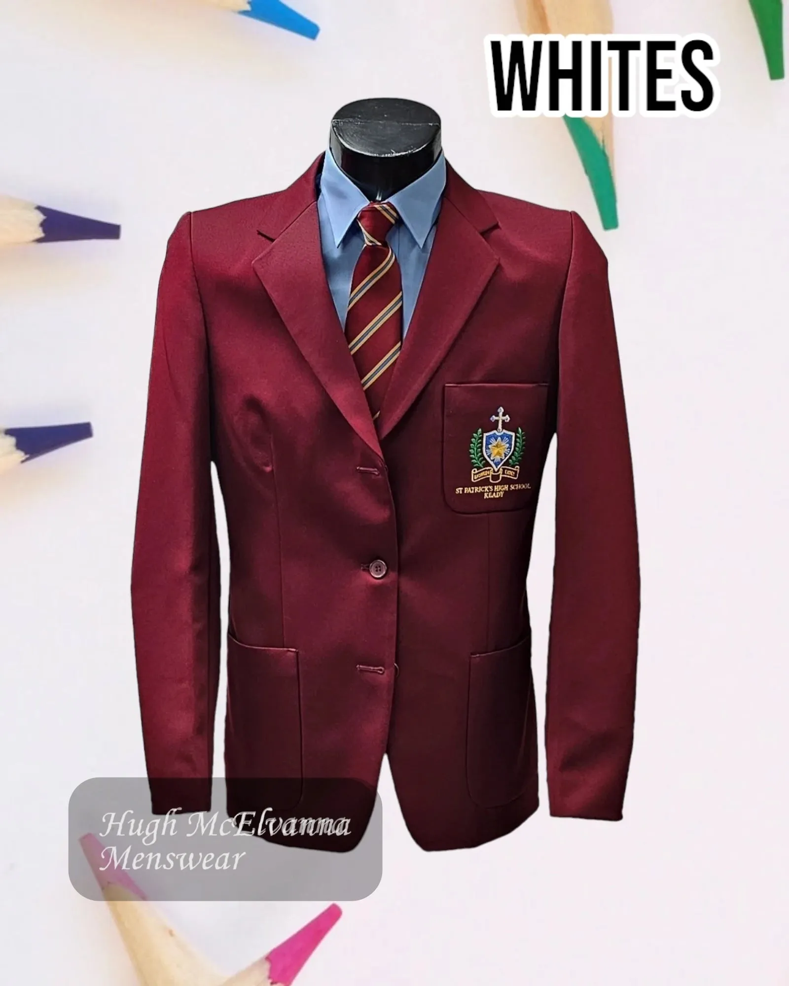 Whites Girls Blazer for St. Patrick's Keady