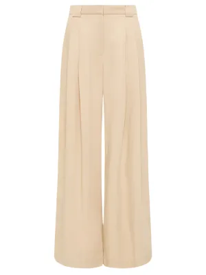 Wide Leg Pleat Pants in Dune