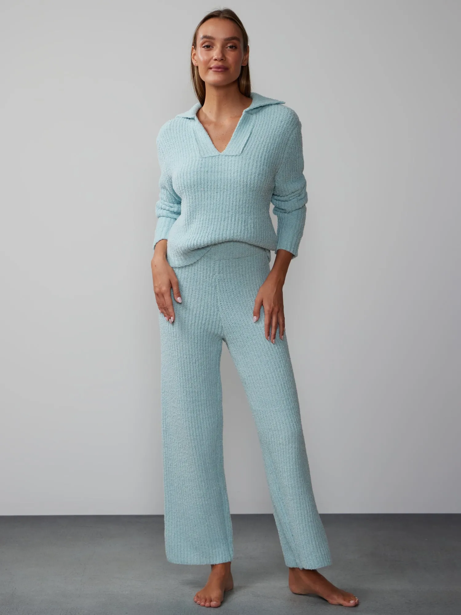 Wide Leg Shaker Stitch Pant