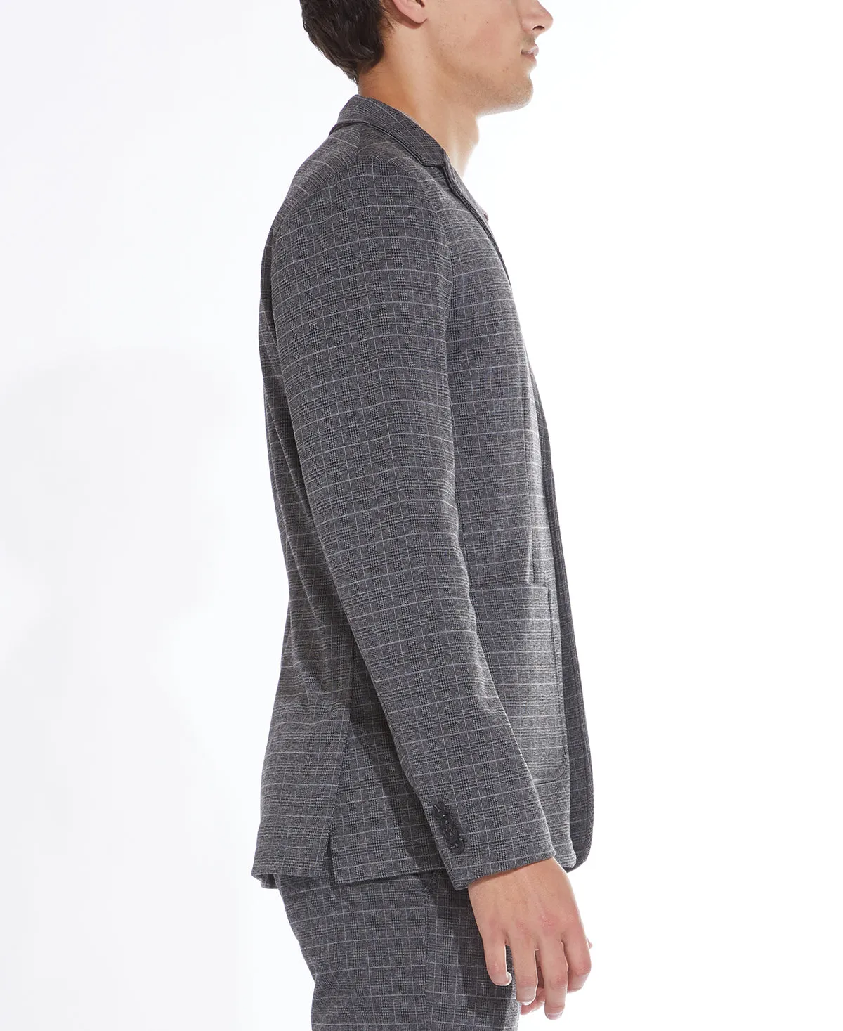 Wiley Glen Plaid Knit Blazer (Charcoal/Gray)