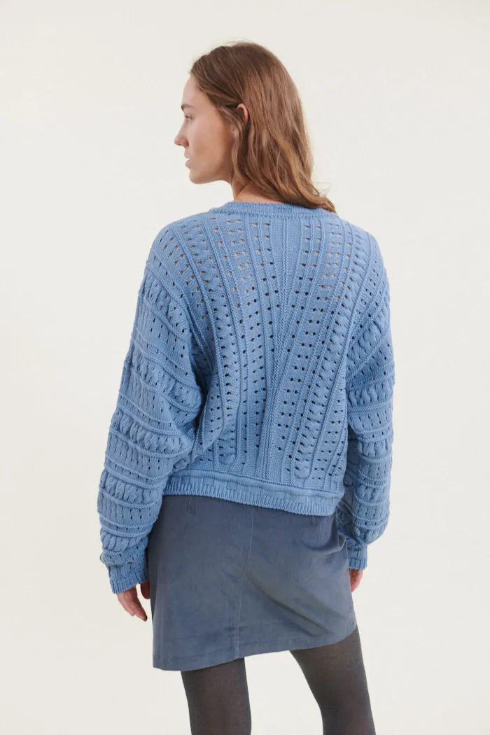 Winie Cardigan - Windward blue / birch