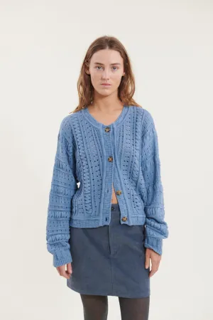 Winie Cardigan - Windward blue / birch